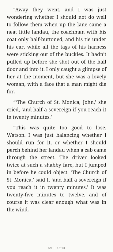 The Lectern reader showing a book page in clean serif type on a warm page
